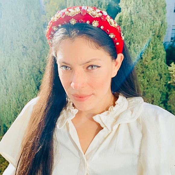 Baroque Velvet Jeweled Headband main image 12